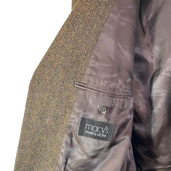 Lauren Ralph Wool Tweed Brown Blazer Size 44L - Picture 8 of 9